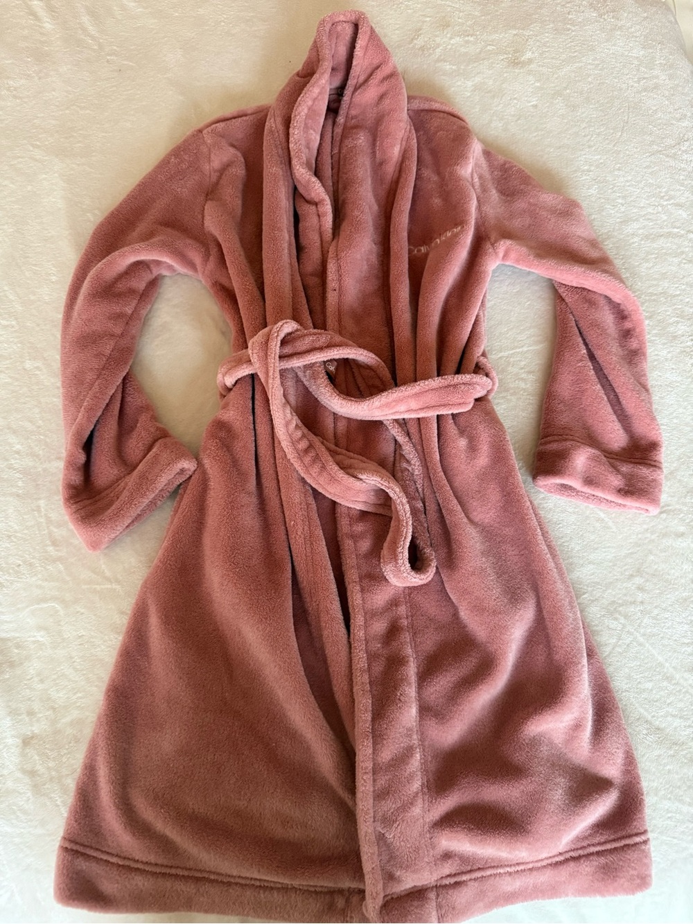 Calvin Klein Dusty Rose Plush Fleece Robe